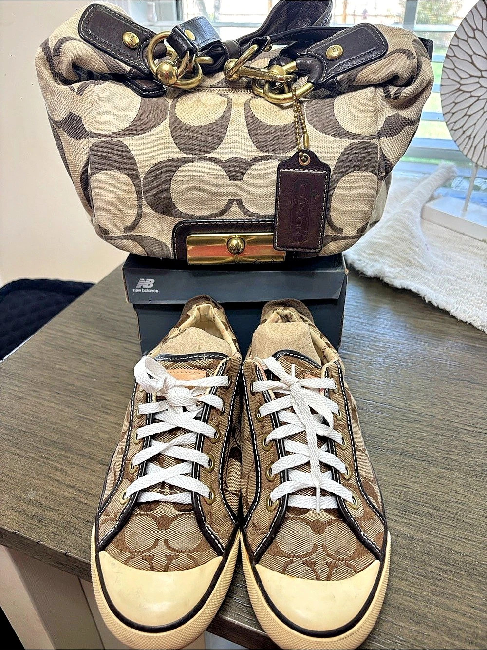 Coach Barrett Canvas Logo Sneakers Brown & Tan US 7B